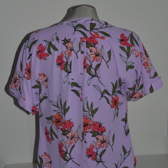 Worthington JC Penney Petite Purple Floral Blouse - Picture 3 of 8